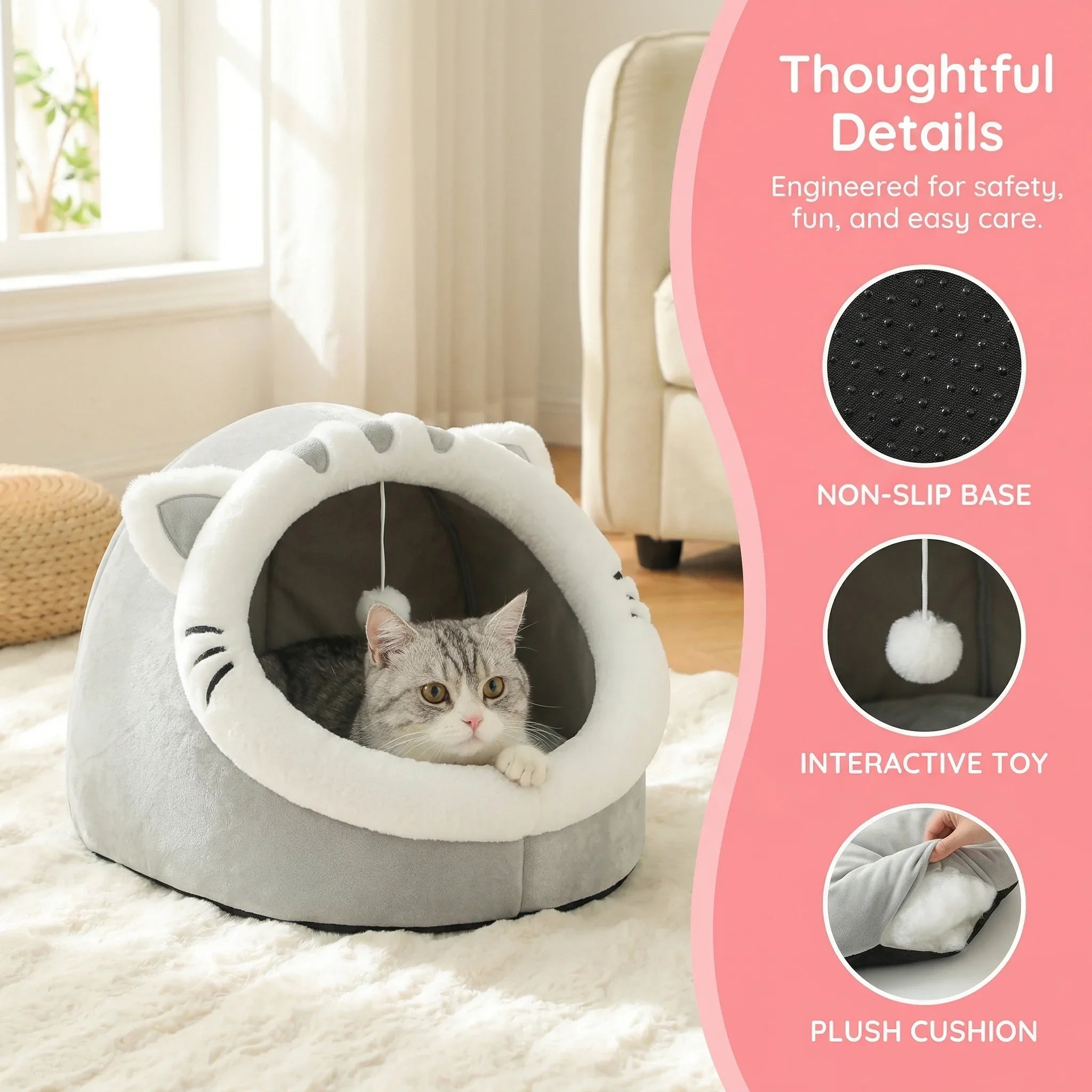 Cat shaped Cat Bed